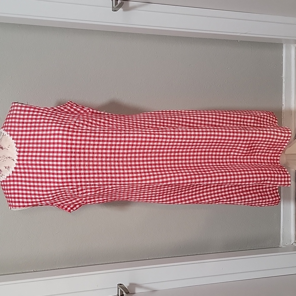 Vintage | Red and White Gingham Dress with Matching Jacket - Picture 5 of 16